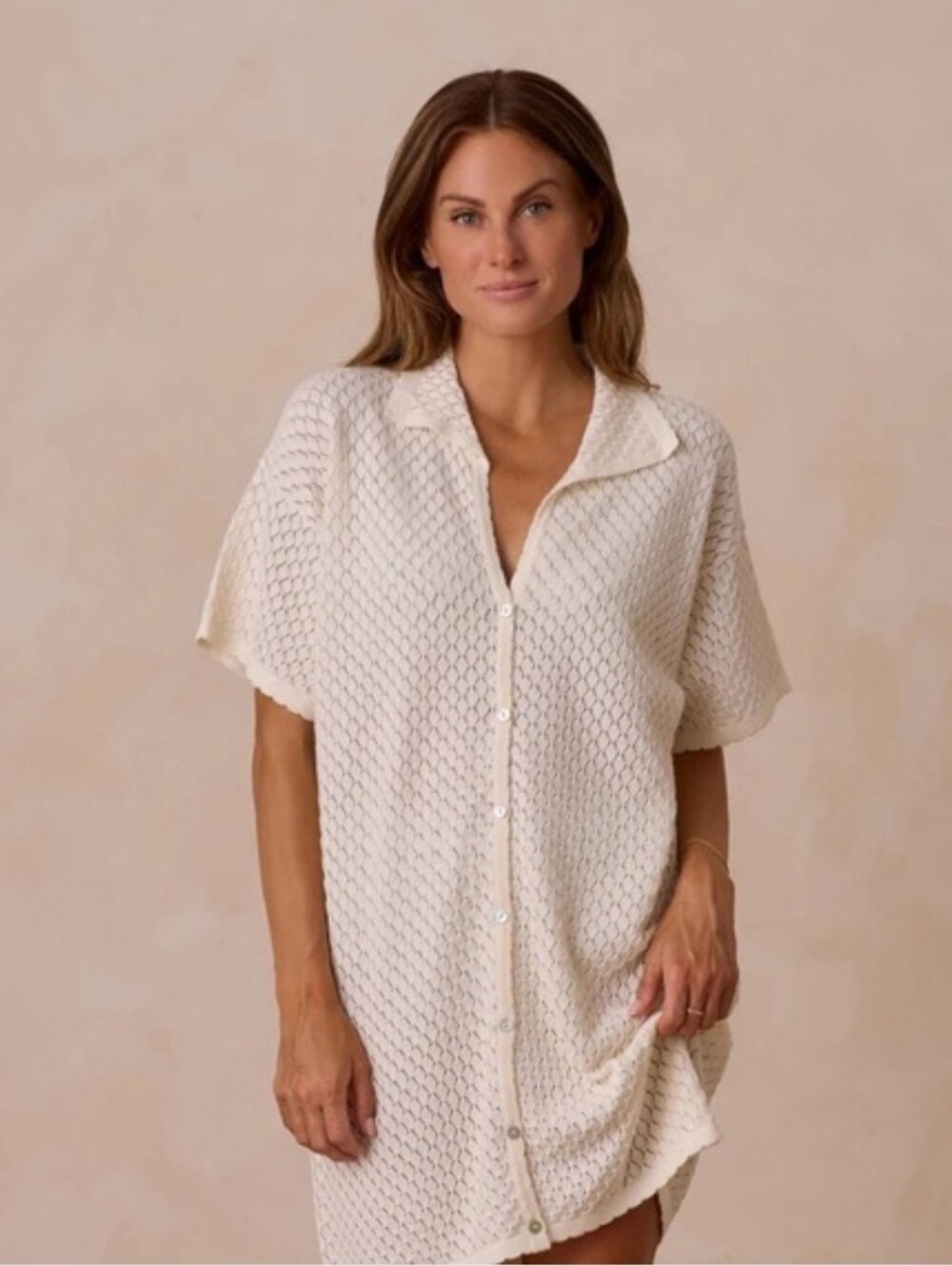 Women's Rylee + Cru Ivory Crochet Cover Up